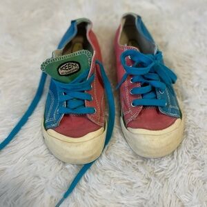 KEEN Coronado Low Canvas Sneakers Kids Size 1 Y — Multicolor Pink Blue Green